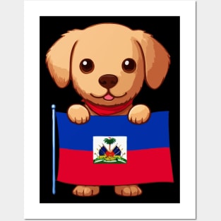 Cute Dog Holding Haiti Flag, Haiti Flag Day Posters and Art